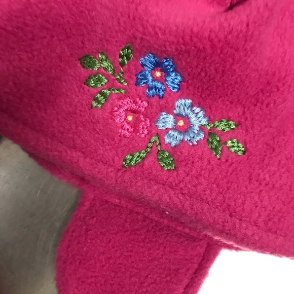 Girls Heart Throb Pink Floral Hat and Mittens NWT - Picture 4 of 5